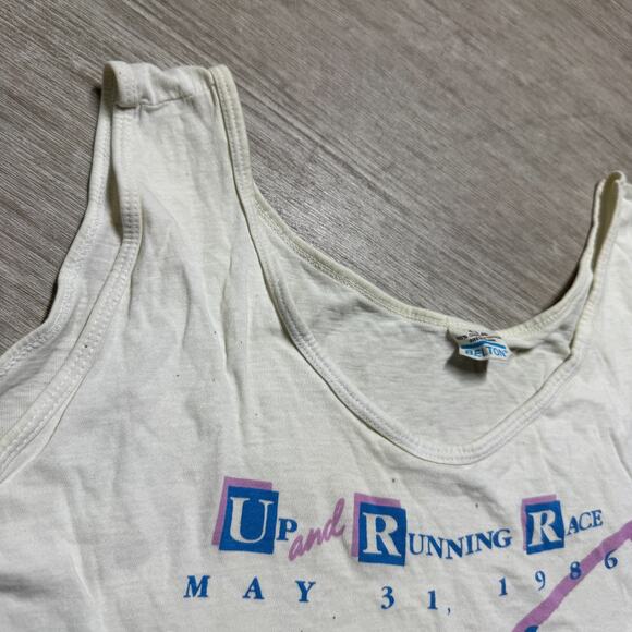 Vintage 80s Up And Running Race Shirt Tandem Computers 1986 Mens XL Tank Top - Picture 6 of 7